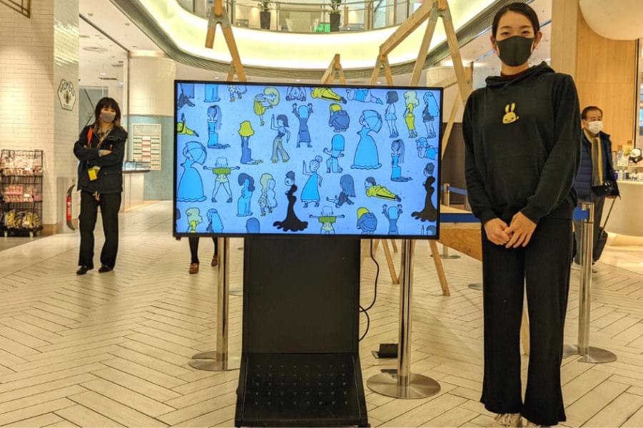 屋内用横型自立スタンドデジタルサイネージ