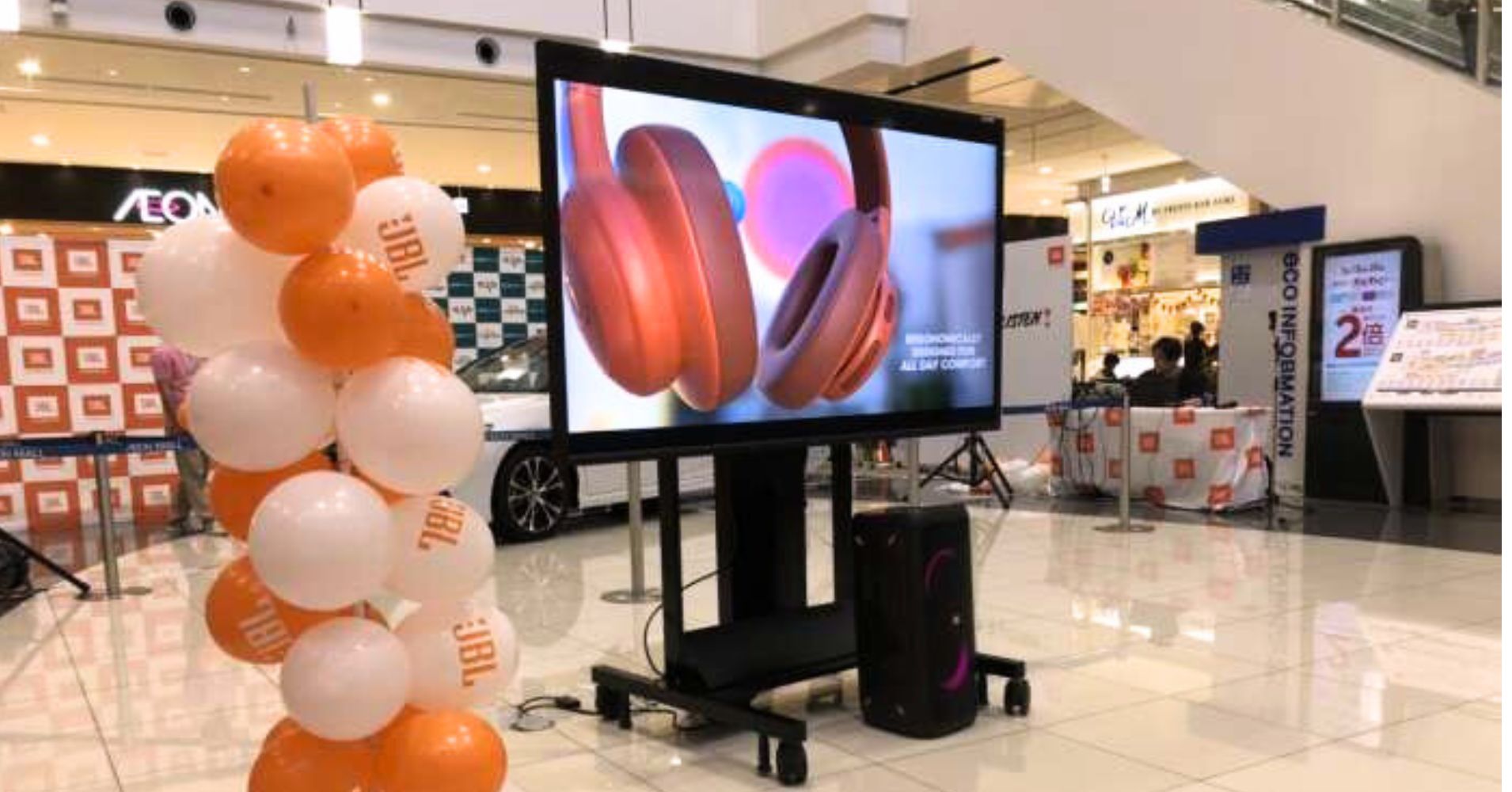 大型80インチのデジタルサイネージをイオンモールのイベントで使用