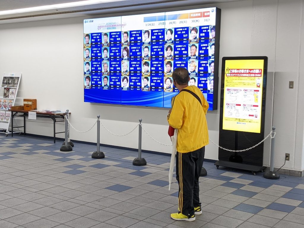 競艇場の情報共有用大型モニター