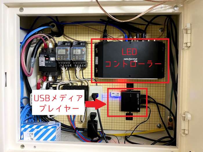 ビル壁面にLEDビジョンを設置