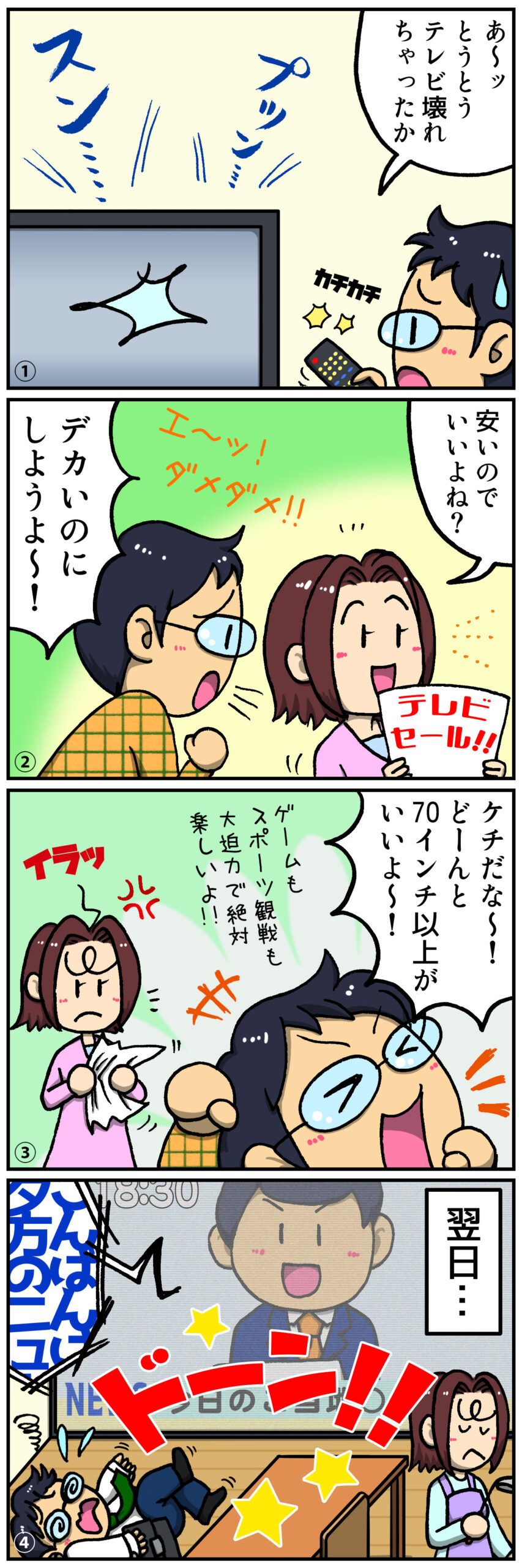 超大型テレビ4コマ漫画