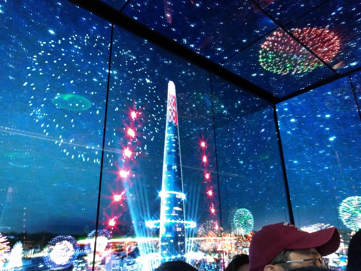エレベーター内の全画面LED