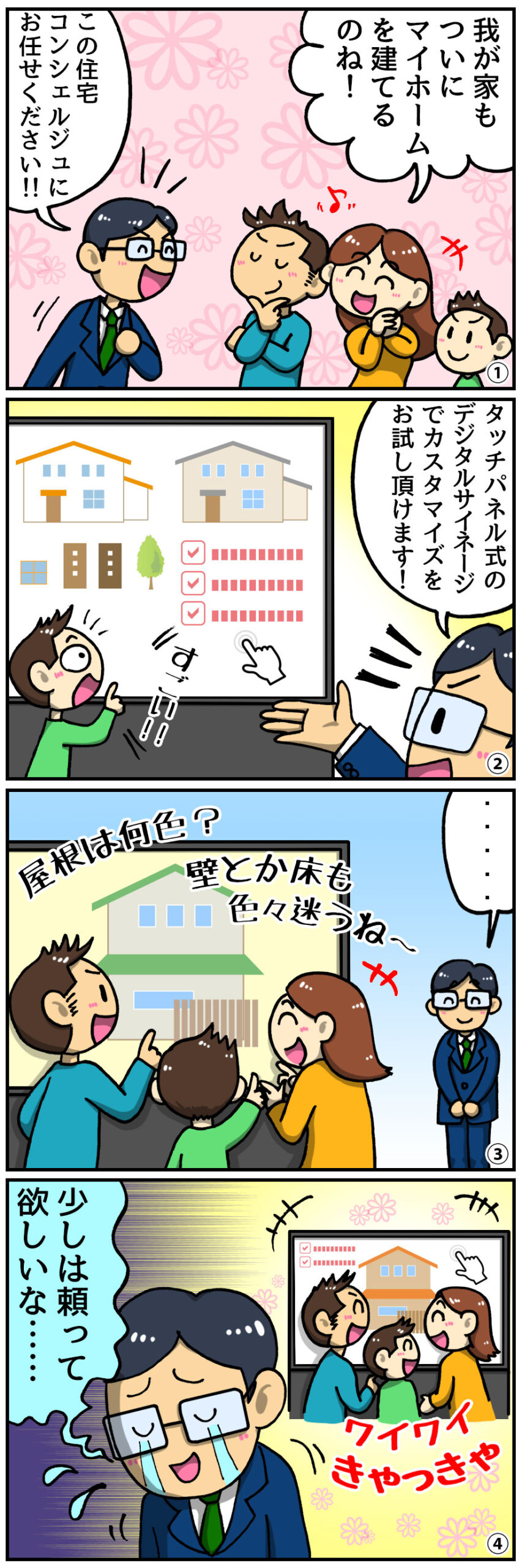 デジタルサイネージ4コマ漫画