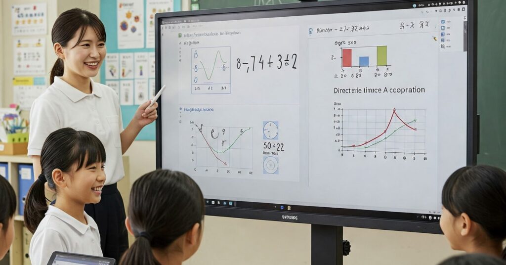 小学校の算数の授業で電子黒板を使う