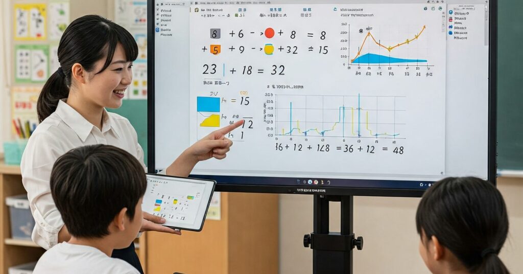 小学校の算数の授業で電子黒板を使う